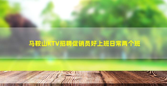 马鞍山KTV招聘促销员好上班日常两个班